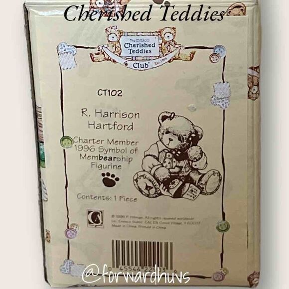 Cherished Teddies Charter Member Figurine "R. Harrison Hartford" - Dated 1996 - Picture 3 of 9